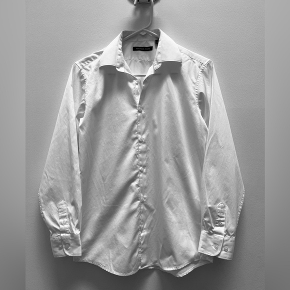 Michael Kors Big Boys Classic Fit Stretch Dress Shirt - White Size 18 - Picture 9 of 9